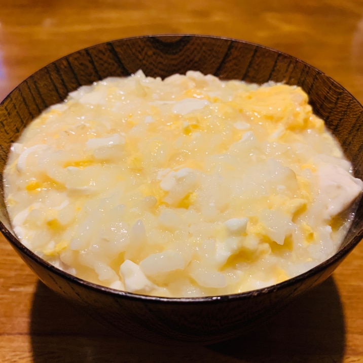 高タンパク低カロリー！鶏ささみと卵お豆腐の中華風粥